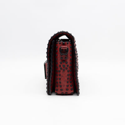 Dio(R)evolution Flap Bag Studded Red Leather