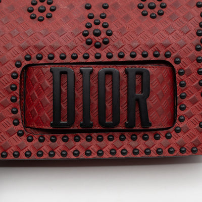 Dio(R)evolution Flap Bag Studded Red Leather
