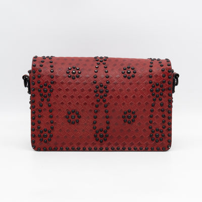 Dio(R)evolution Flap Bag Studded Red Leather
