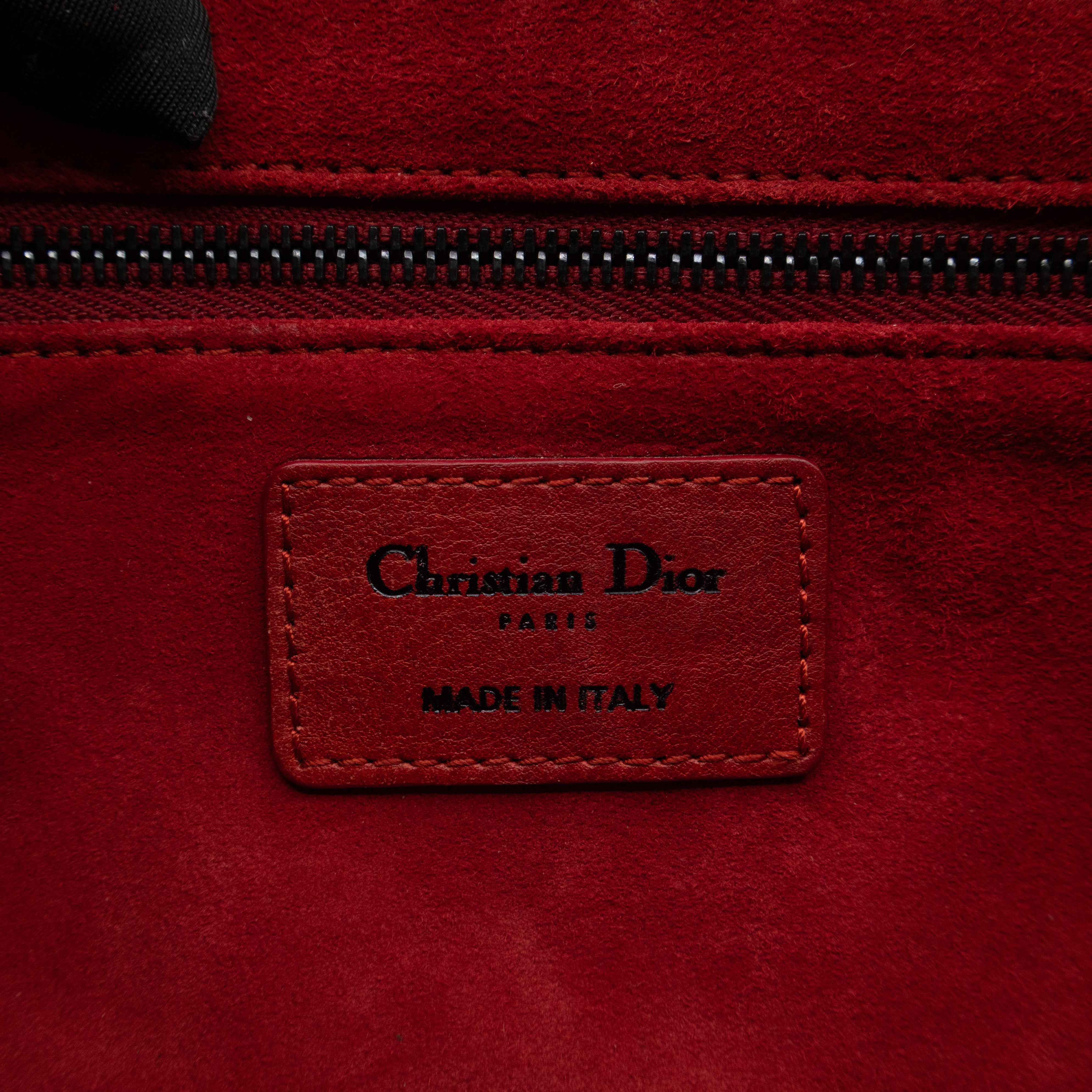 Dio(R)evolution Flap Bag Studded Red Leather