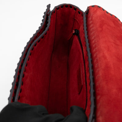Dio(R)evolution Flap Bag Studded Red Leather