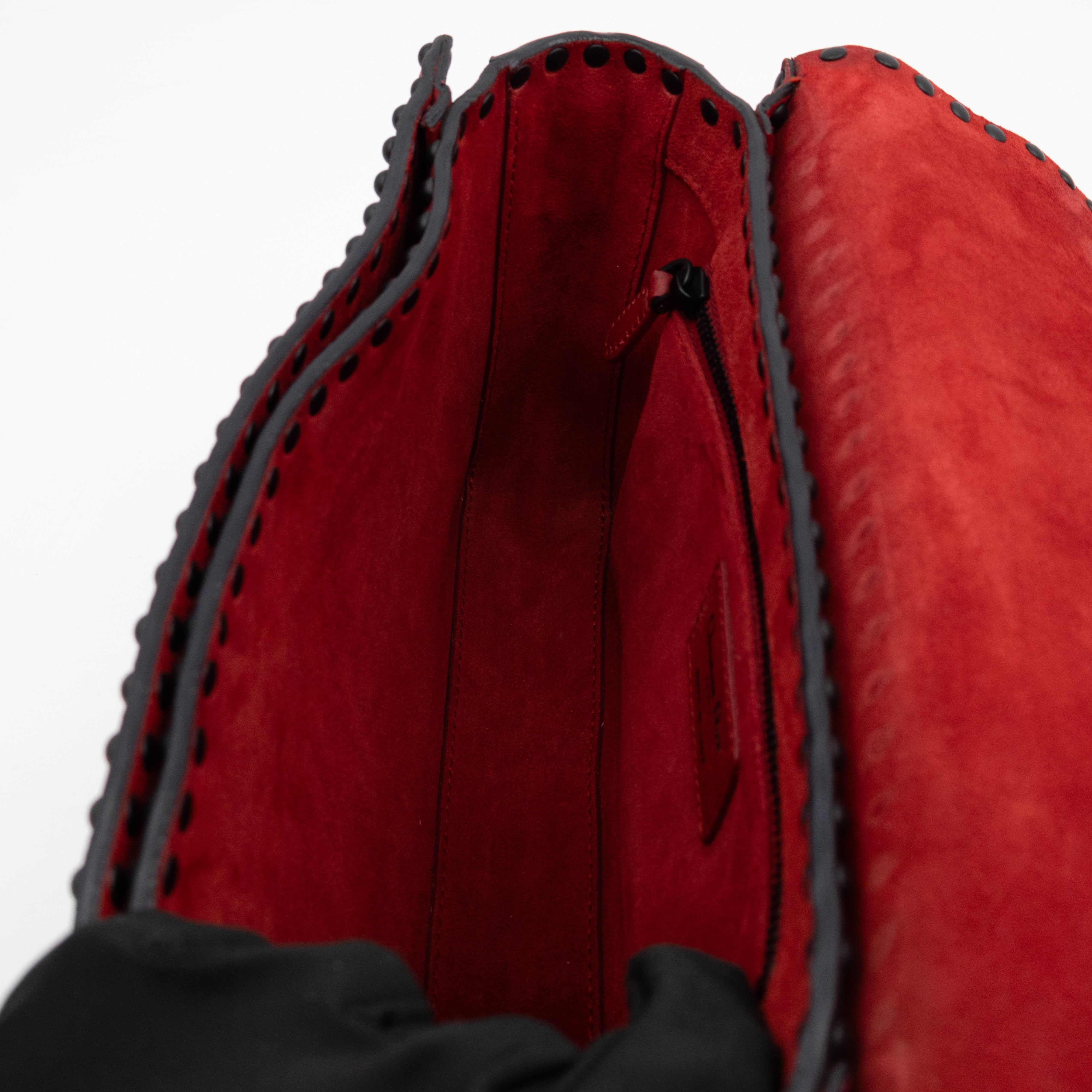 Dio(R)evolution Flap Bag Studded Red Leather