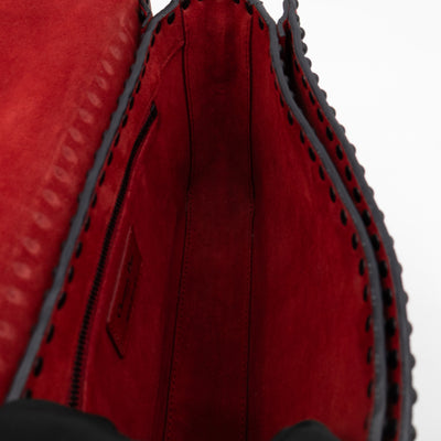 Dio(R)evolution Flap Bag Studded Red Leather