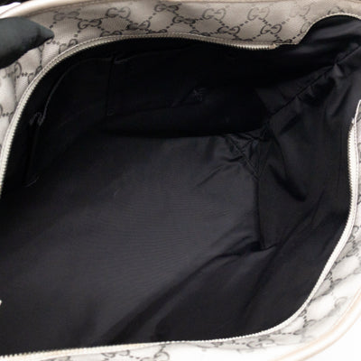 GG Imprime Tote Silver Metallic Coated Canvas