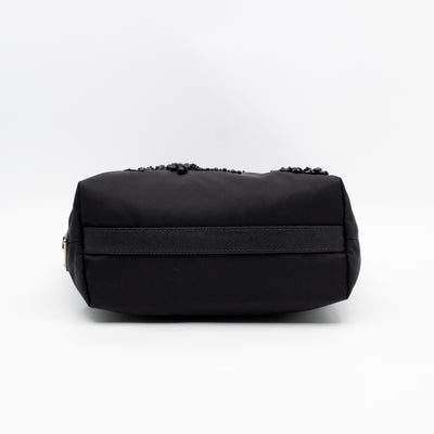 Ricamo Tote Floral Beaded Black Nylon