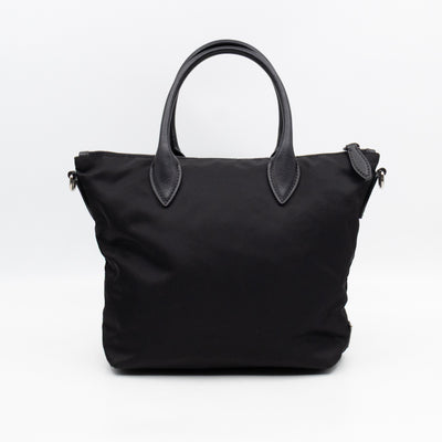 Ricamo Tote Floral Beaded Black Nylon
