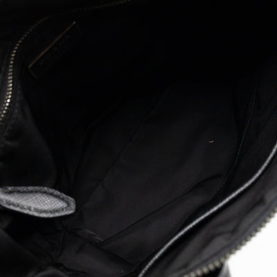 Ricamo Tote Floral Beaded Black Nylon