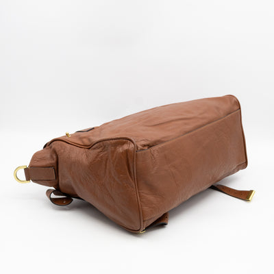 Oversized Alexa Brown Leather