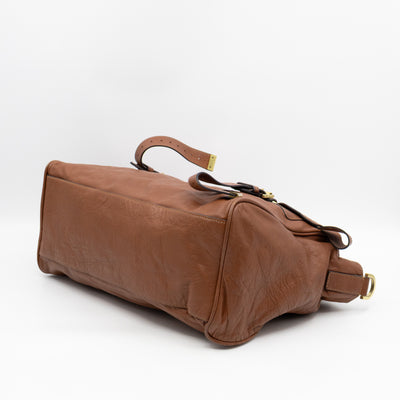 Oversized Alexa Brown Leather