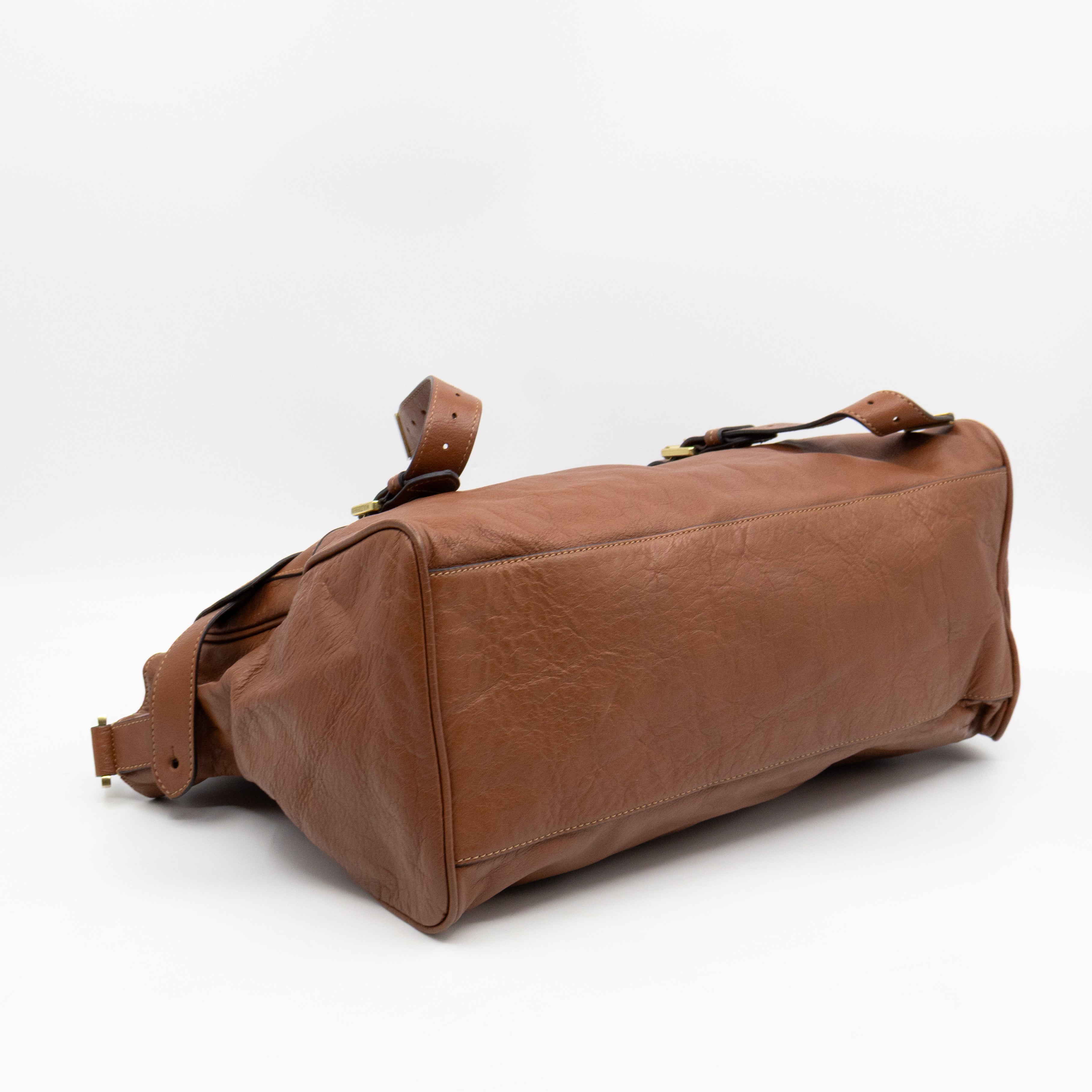 Oversized Alexa Brown Leather