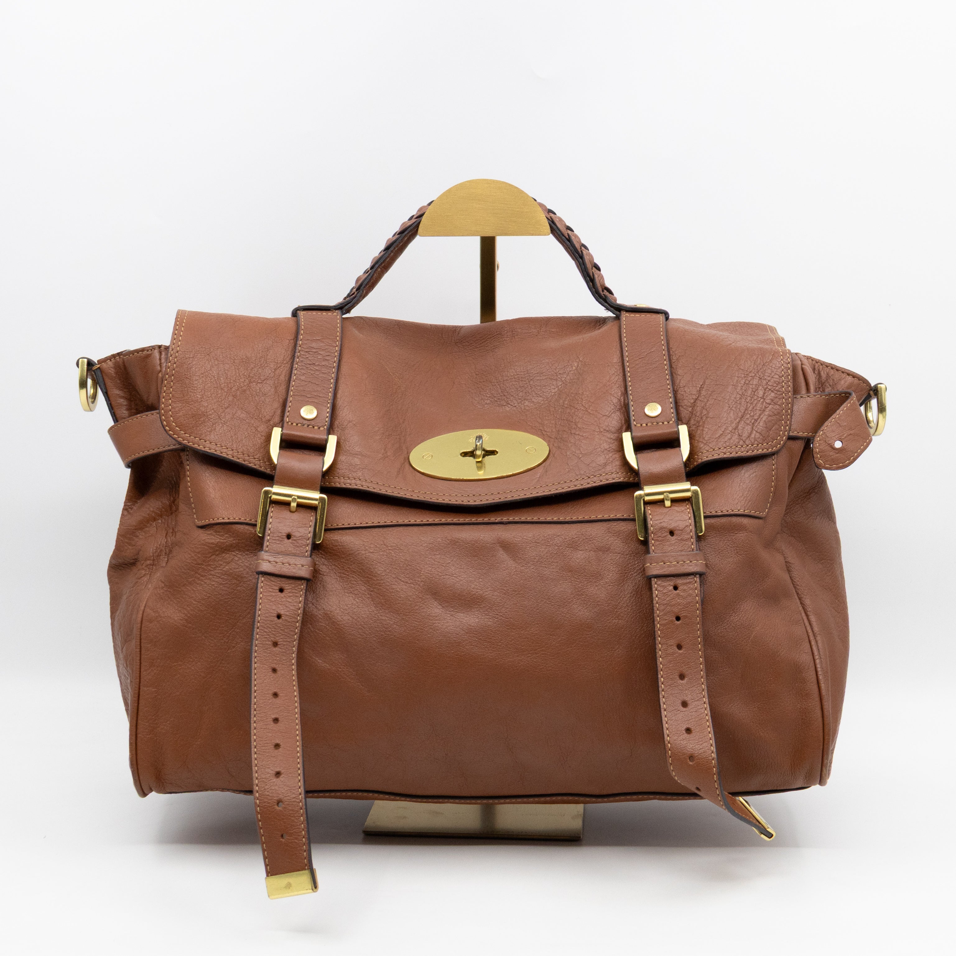 Oversized Alexa Brown Leather