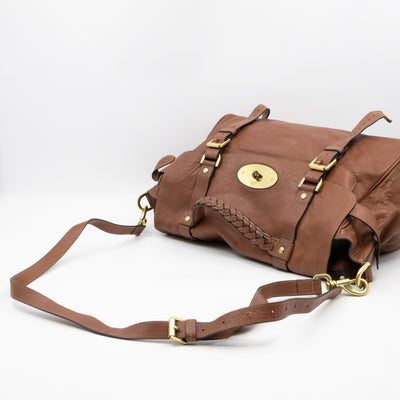 Oversized Alexa Brown Leather