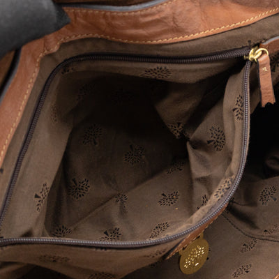 Oversized Alexa Brown Leather