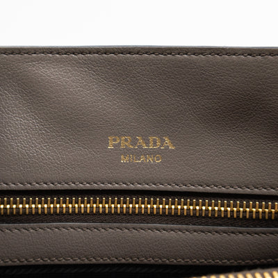 Canapa Tote Bag Logo Embossed Grey Leather