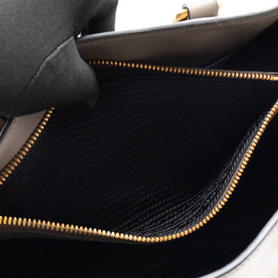 Canapa Tote Bag Logo Embossed Grey Leather