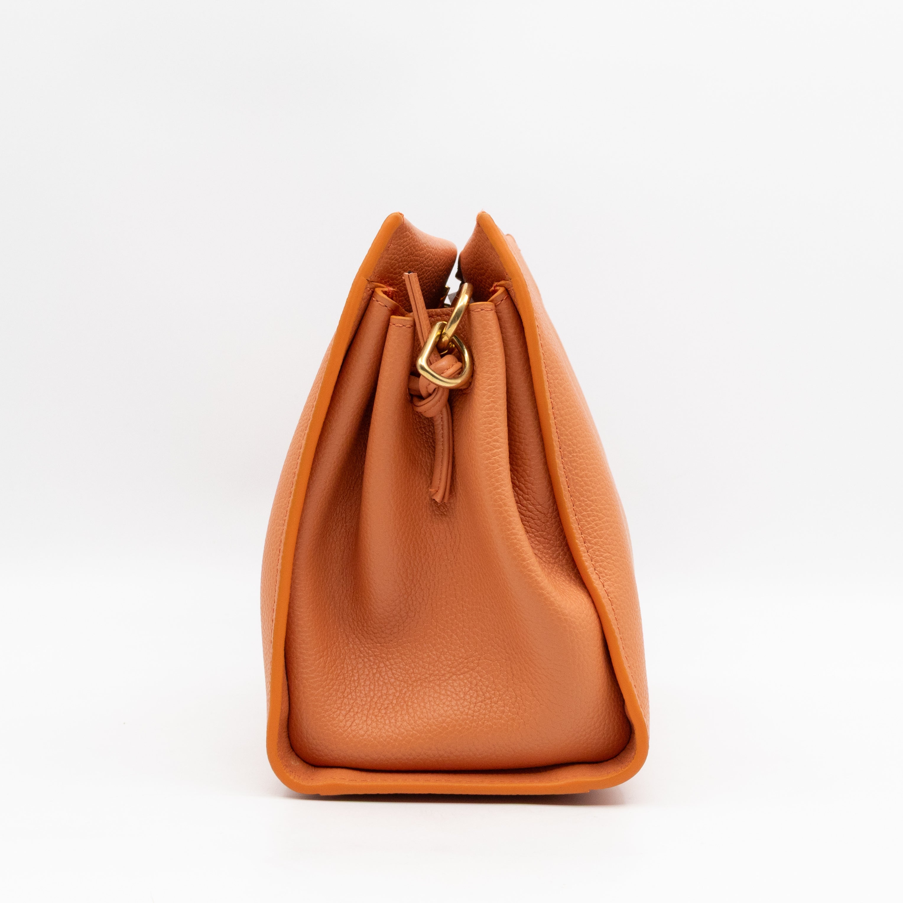 Small Iris Orange Leather