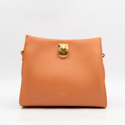 Small Iris Orange Leather