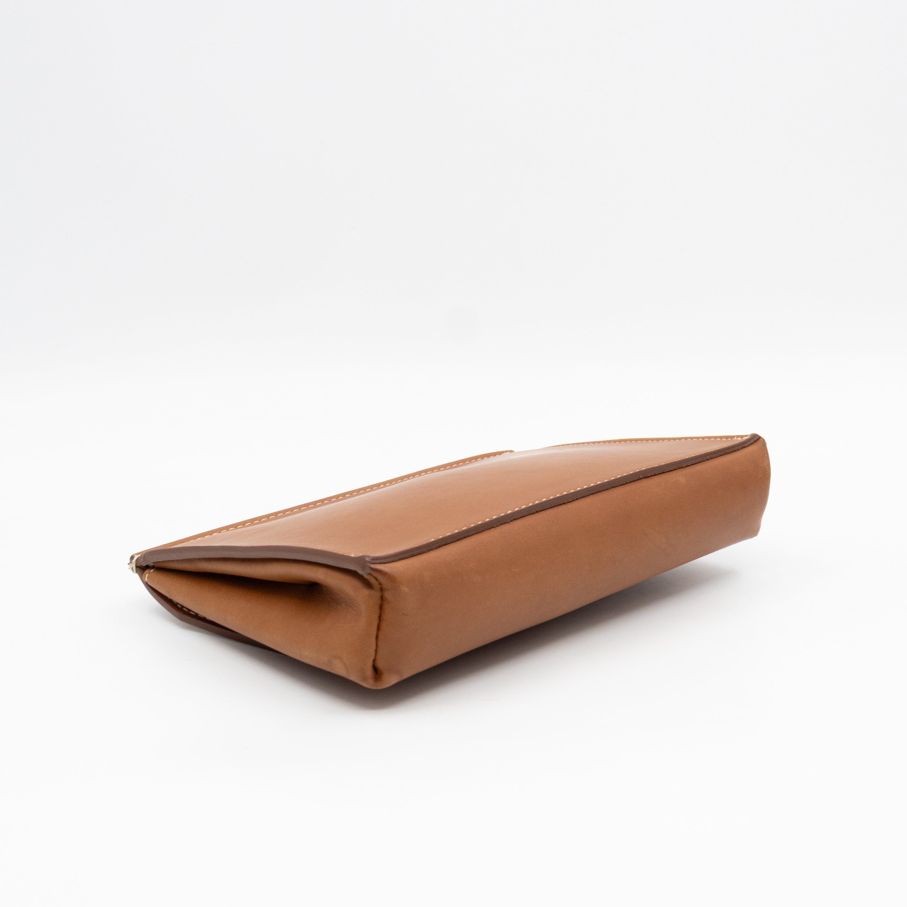 Tie Bag Pouch Camel Leather