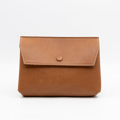 Tie Bag Pouch Camel Leather