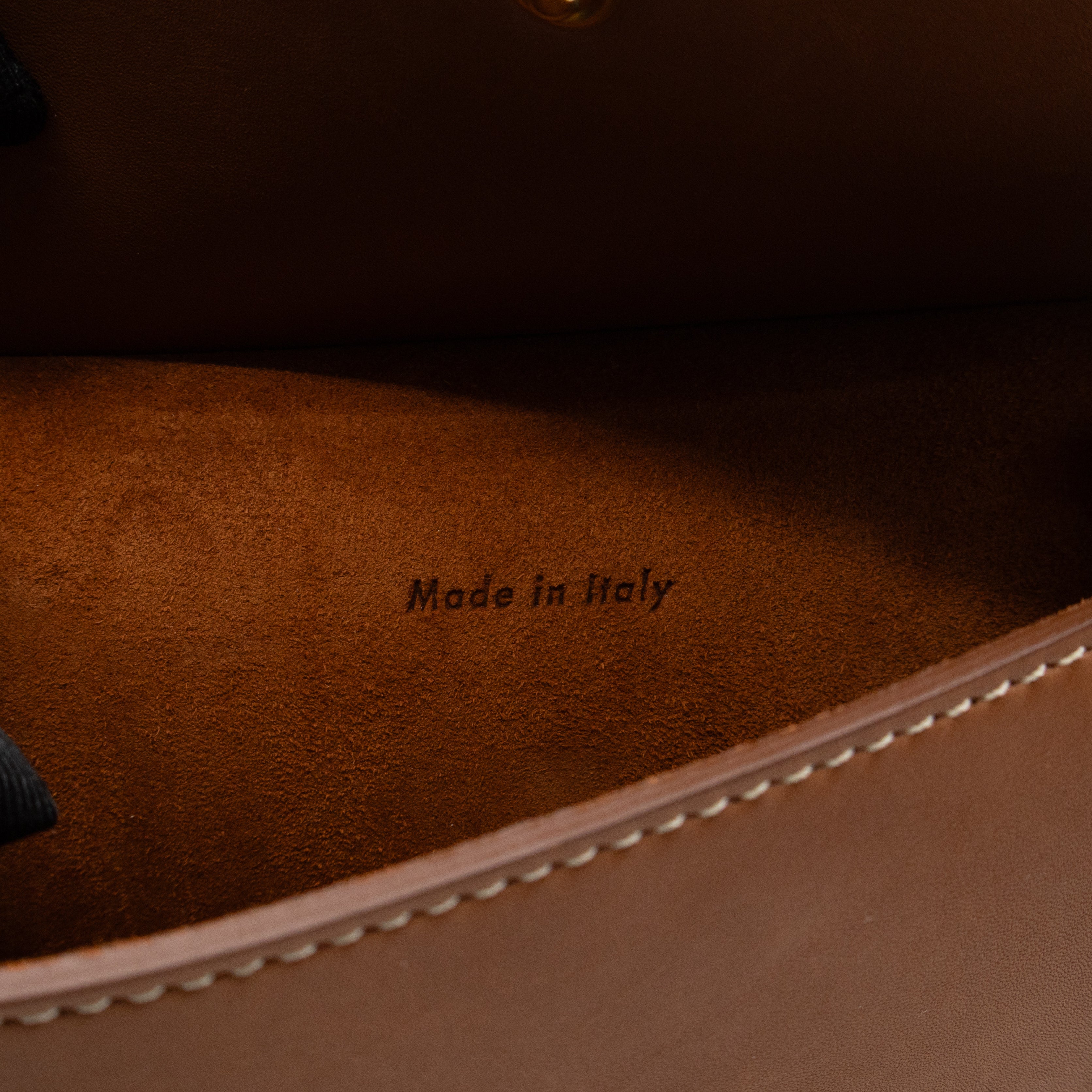 Tie Bag Pouch Camel Leather