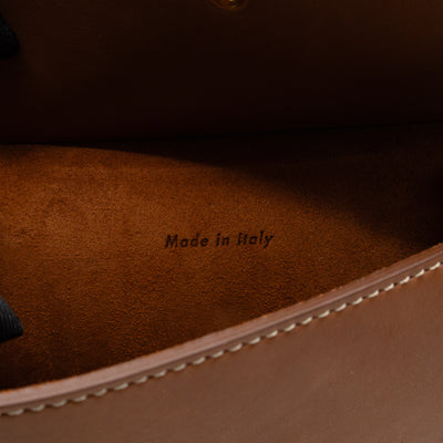 Tie Bag Pouch Camel Leather