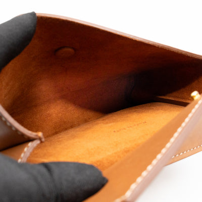 Tie Bag Pouch Camel Leather