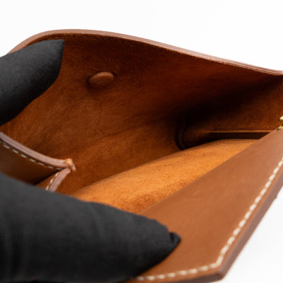 Tie Bag Pouch Camel Leather