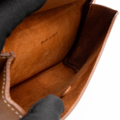 Tie Bag Pouch Camel Leather