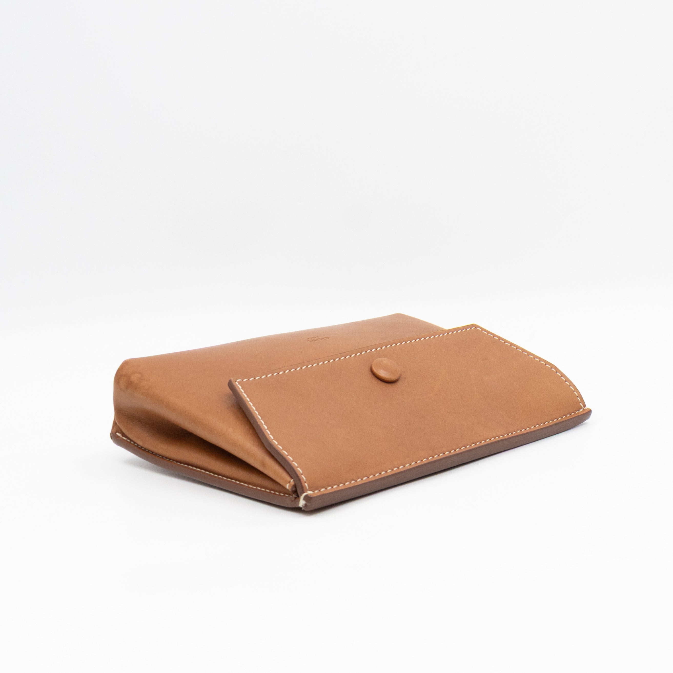 Tie Bag Pouch Camel Leather