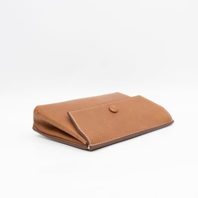 Tie Bag Pouch Camel Leather