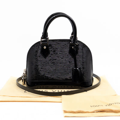 Alma BB Black Epi Electric Leather