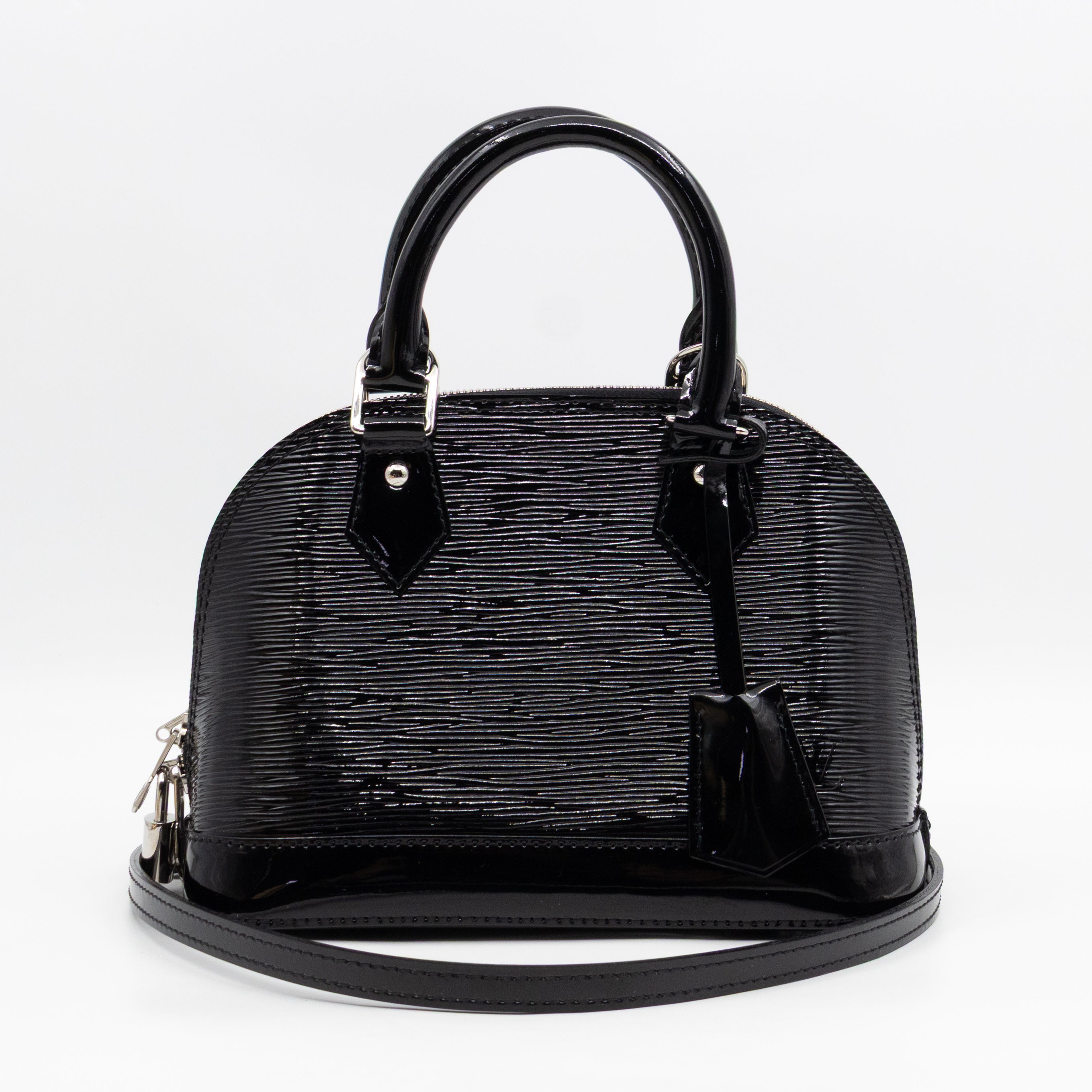 Alma BB Black Epi Electric Leather