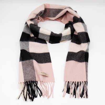 Cashmere Scarf Ash Rose Check
