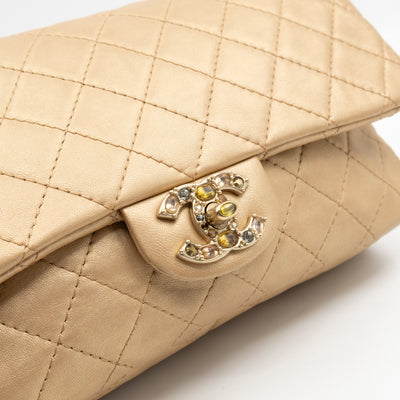 Precious Jewel Flap Bag Medium Gold Lambskin