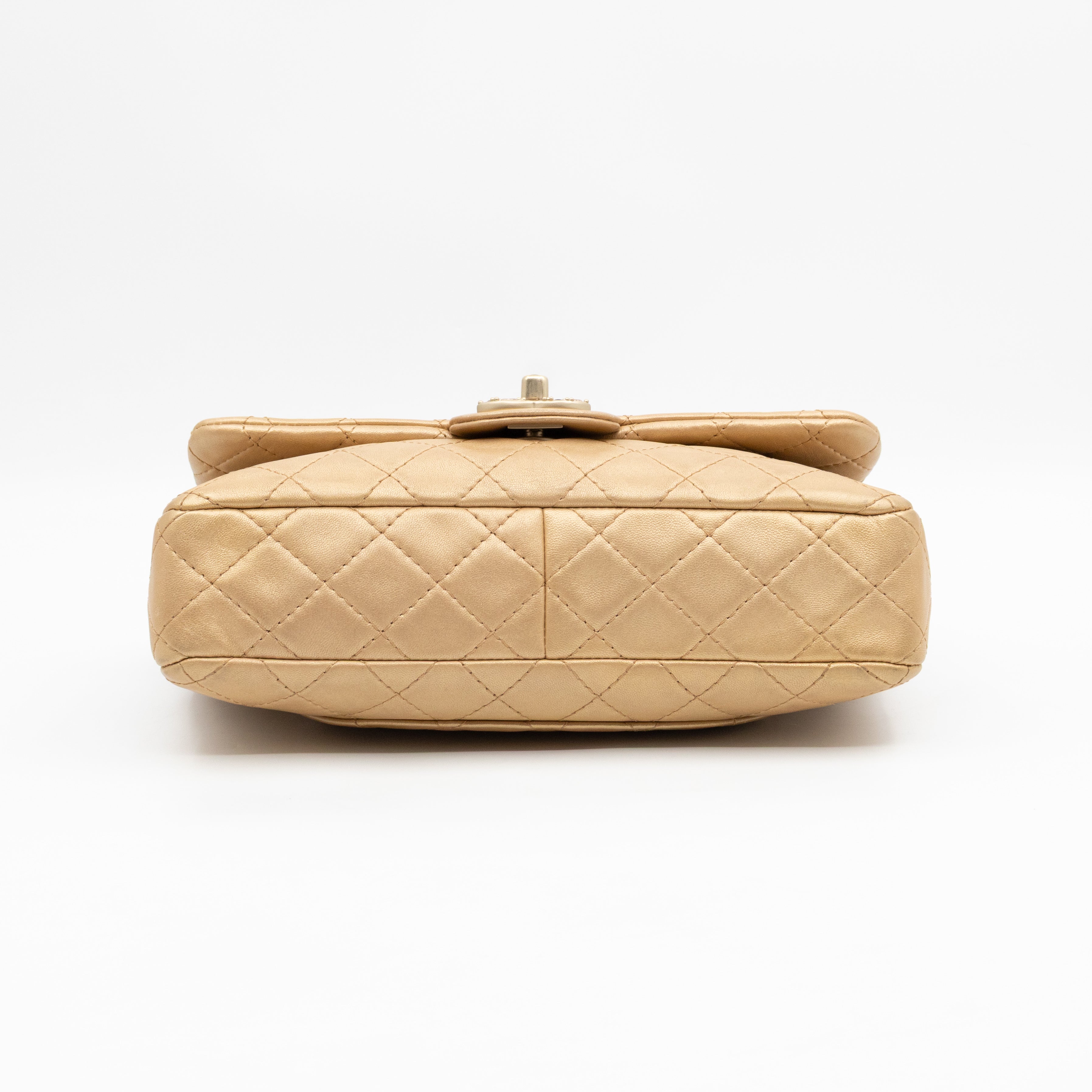 Precious Jewel Flap Bag Medium Gold Lambskin