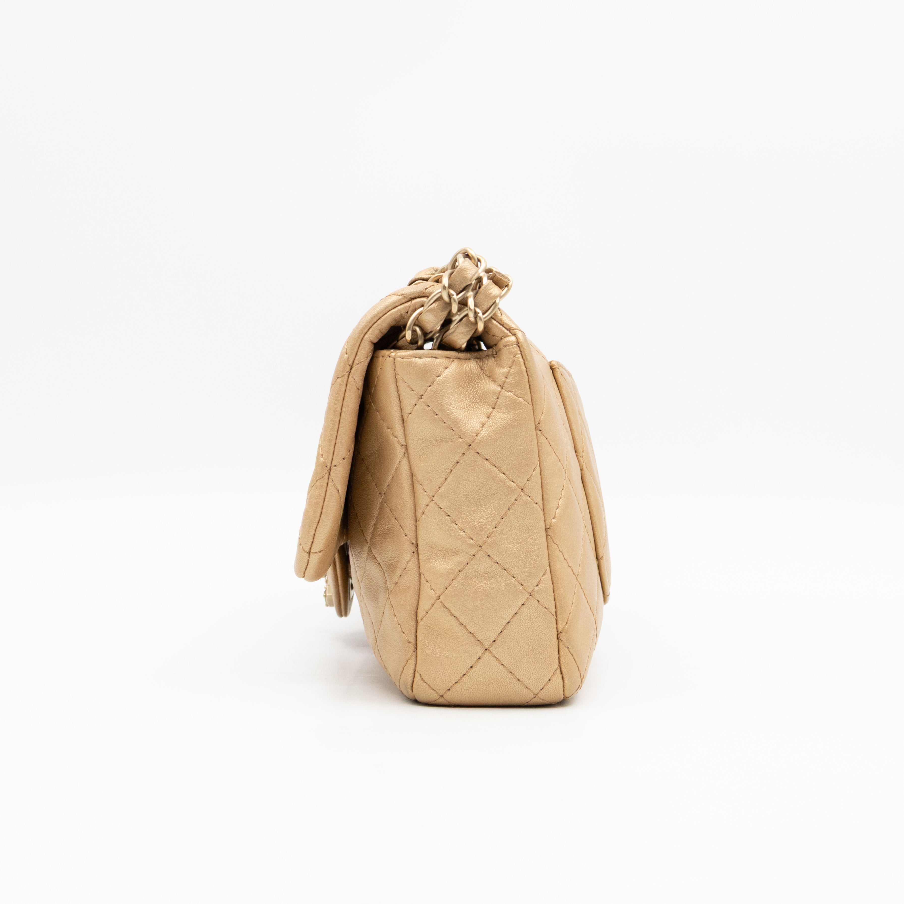 Precious Jewel Flap Bag Medium Gold Lambskin
