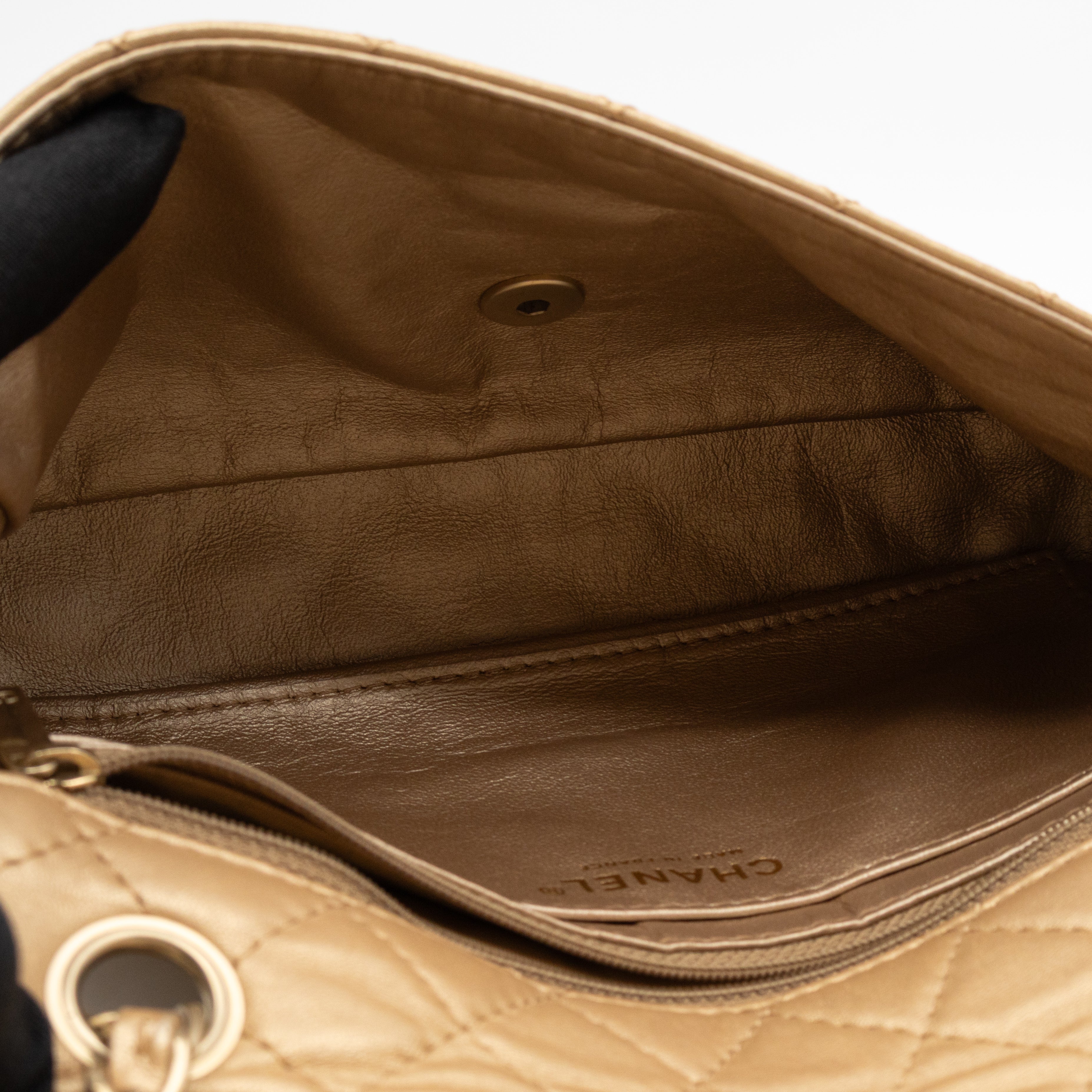 Precious Jewel Flap Bag Medium Gold Lambskin