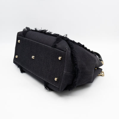 D-Light Tote Bag Embellished Black & Grey Denim