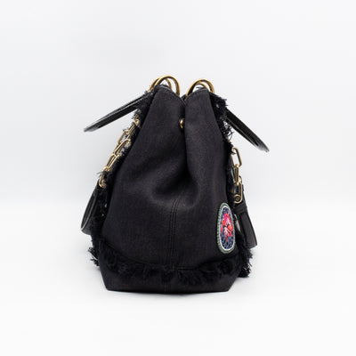 D-Light Tote Bag Embellished Black & Grey Denim