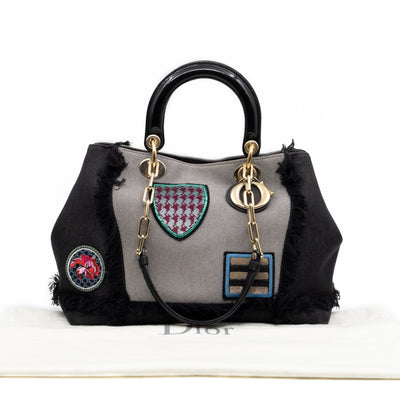 D-Light Tote Bag Embellished Black & Grey Denim