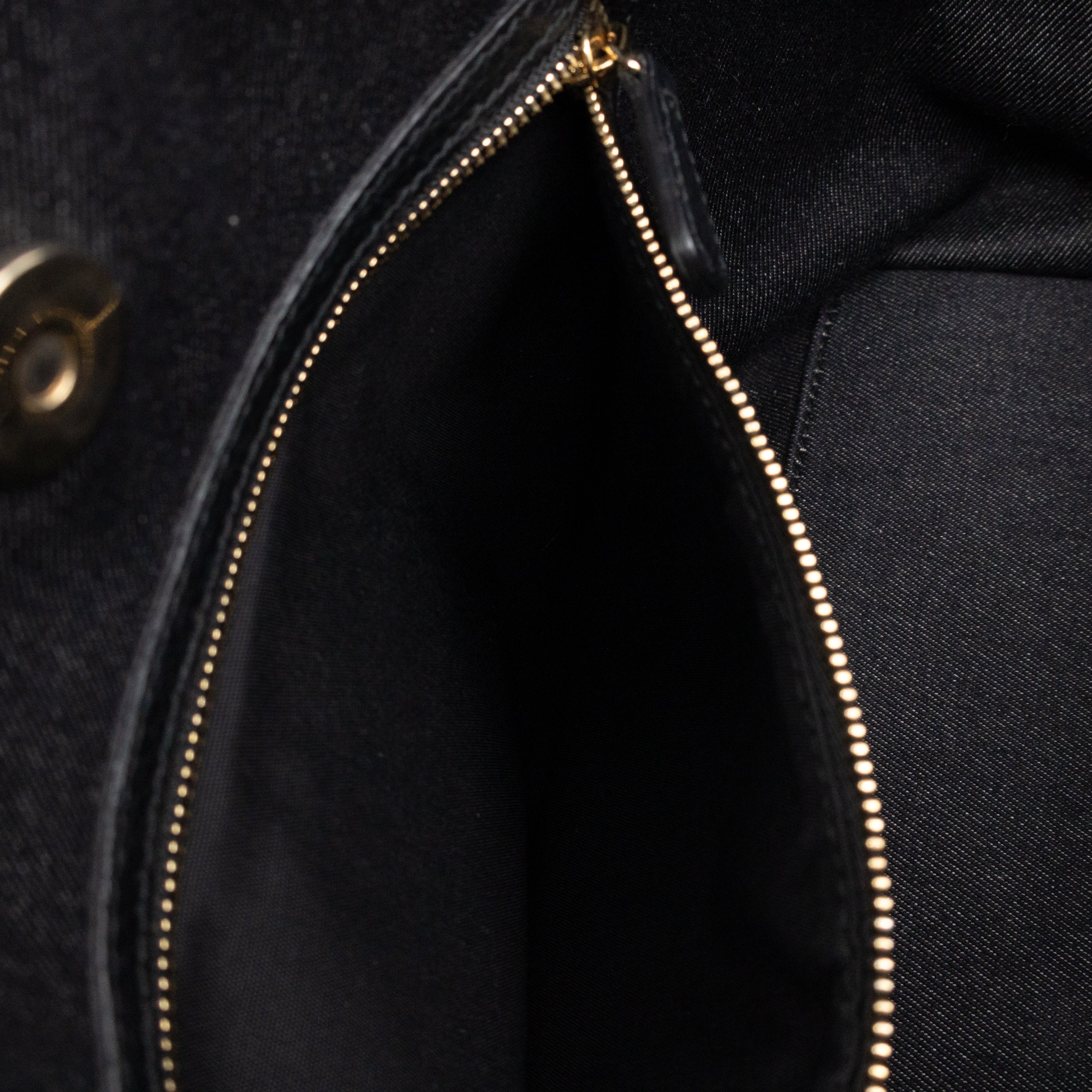 D-Light Tote Bag Embellished Black & Grey Denim