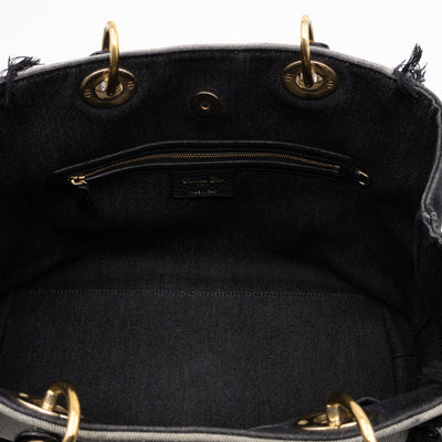 D-Light Tote Bag Embellished Black & Grey Denim