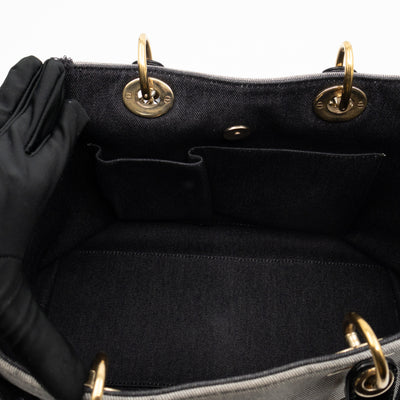 D-Light Tote Bag Embellished Black & Grey Denim
