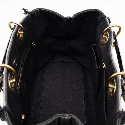 D-Light Tote Bag Embellished Black & Grey Denim