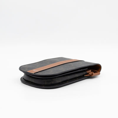 Phone Pouch with Flap Triomphe Canvas Tan Calfskin Leather