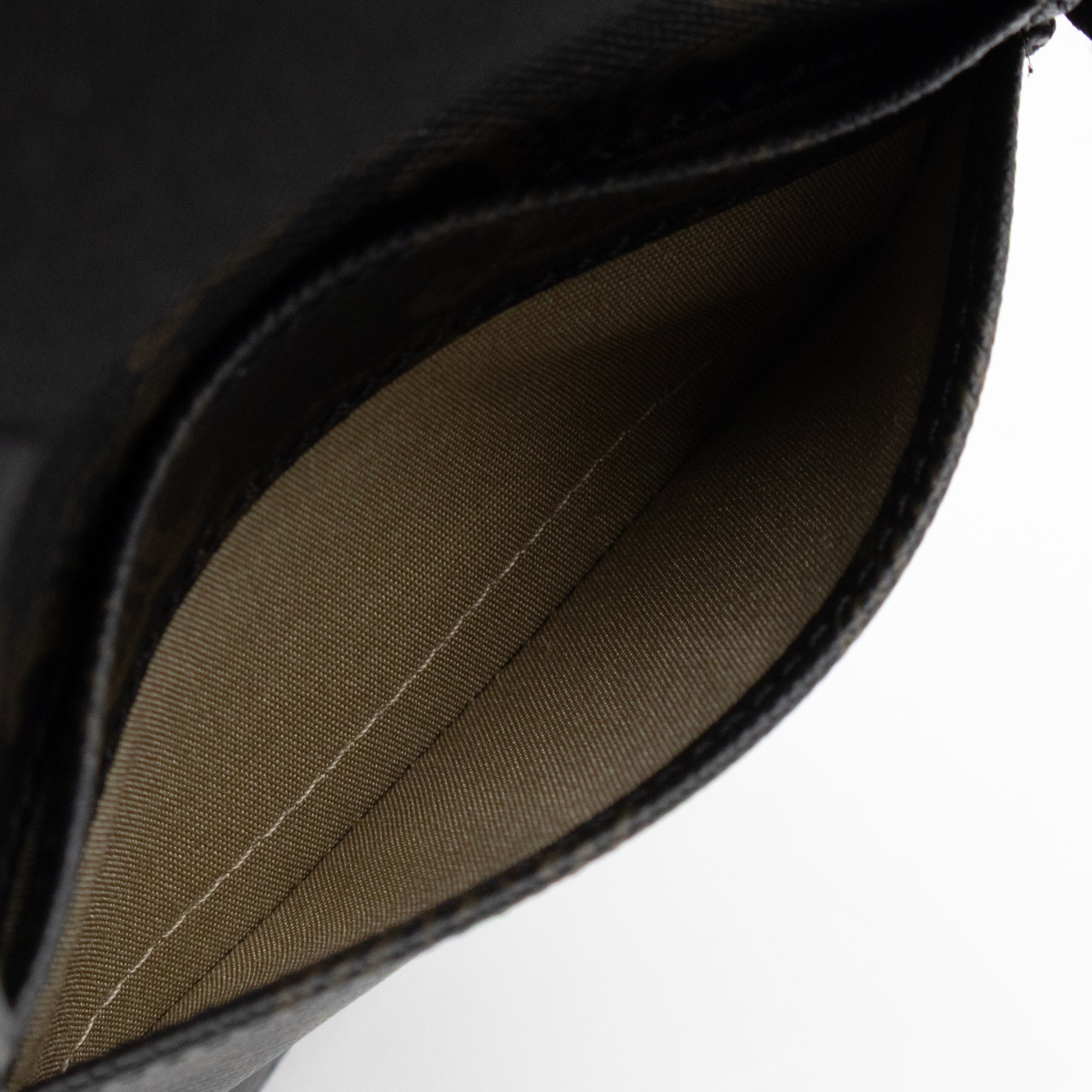 Phone Pouch with Flap Triomphe Canvas Tan Calfskin Leather