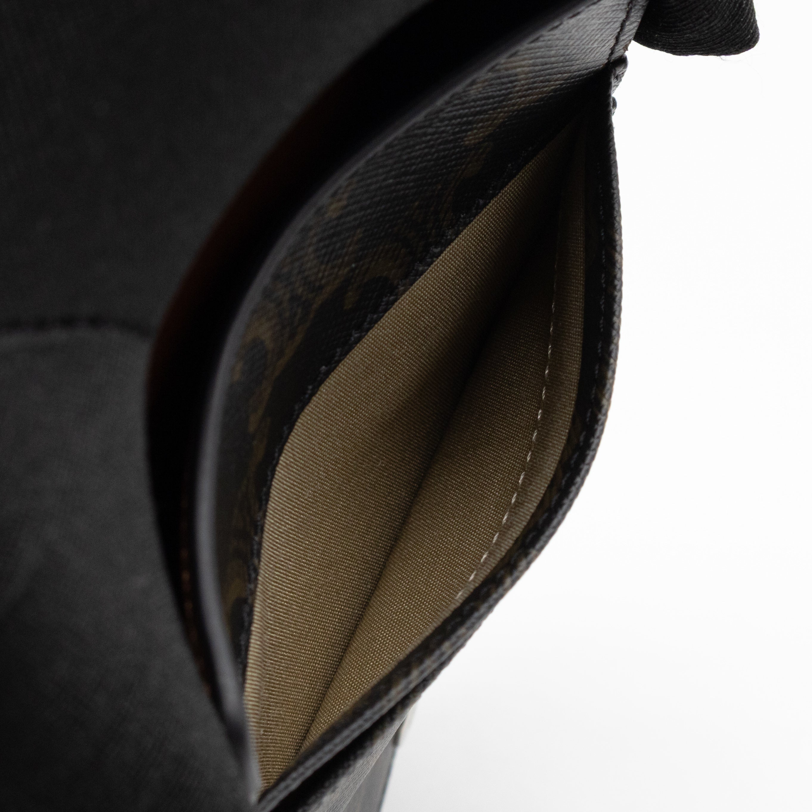 Phone Pouch with Flap Triomphe Canvas Tan Calfskin Leather