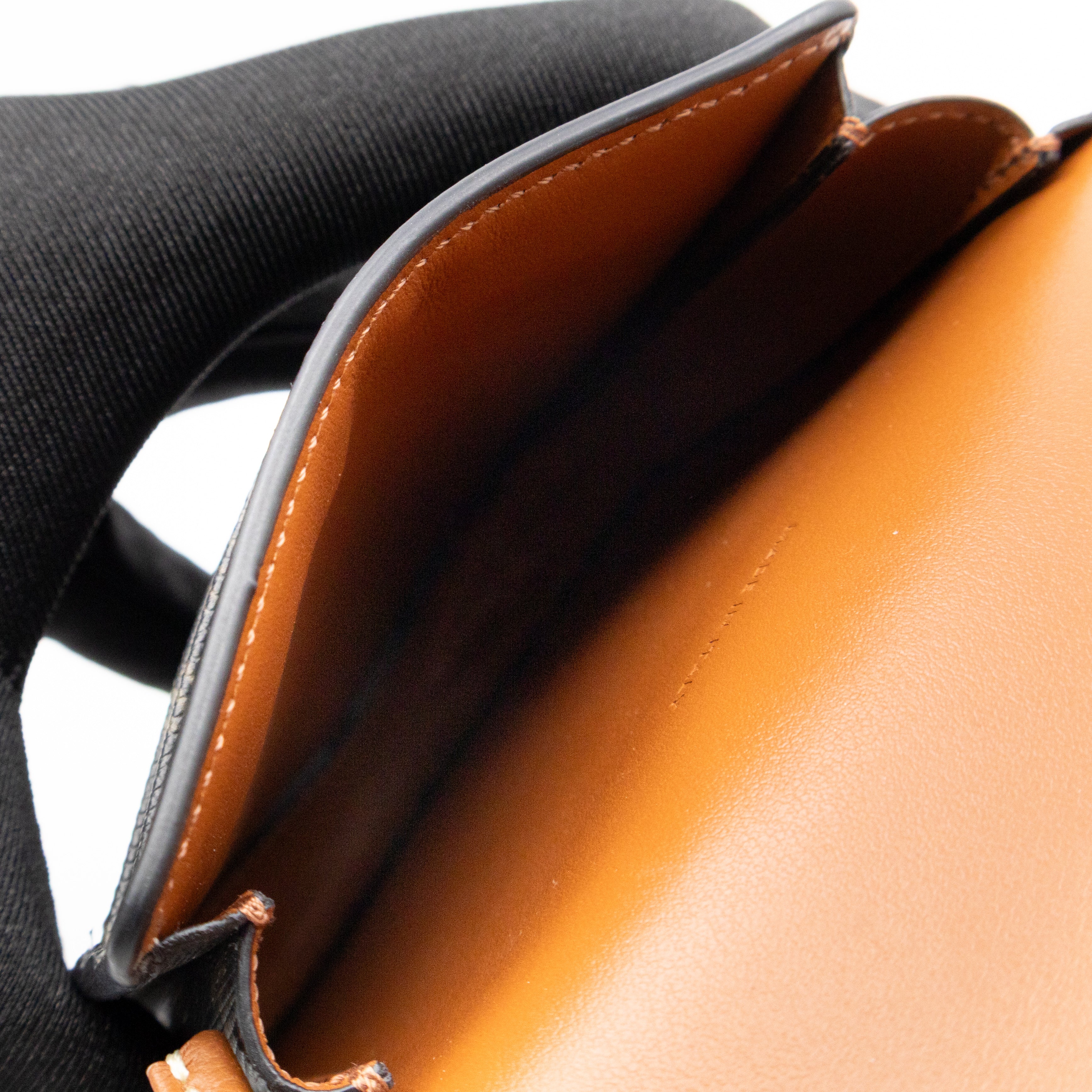 Phone Pouch with Flap Triomphe Canvas Tan Calfskin Leather