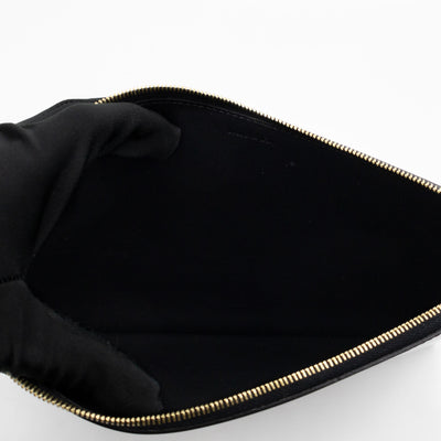 Zip Clutch Pouch Wine Smooth Leather