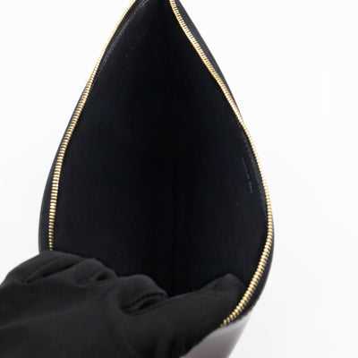 Zip Clutch Pouch Wine Smooth Leather
